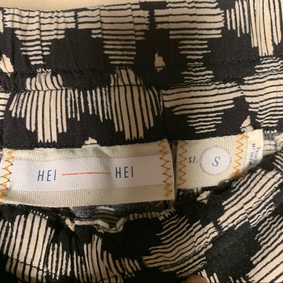 Anthropologie Hei Hei Goh Black Printed Tapered Pants Women’s Size Small - Picture 3 of 13